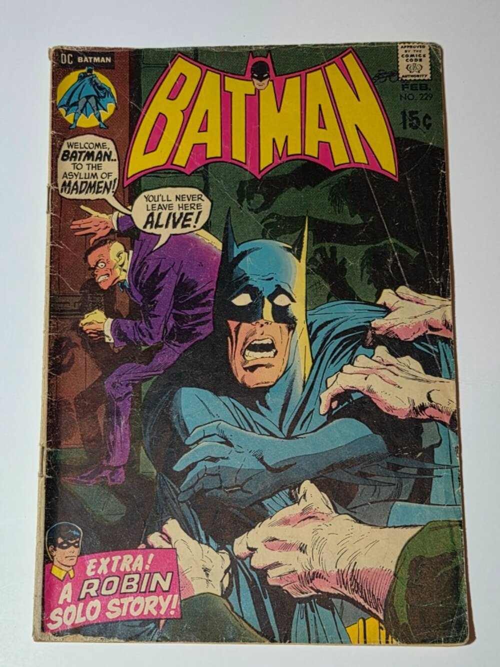 Batman #229 Comic Book - "Asylum of the Futurians!"